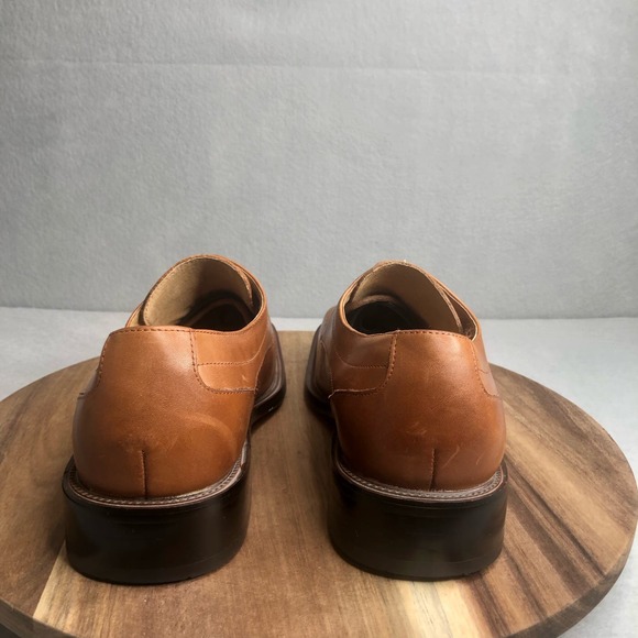 Stacy Adams Never Worn Mens Saddle Brown Lace Up Sq Toe Oxfords Size 8M 24101-03 - Picture 6 of 9